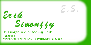 erik simonffy business card